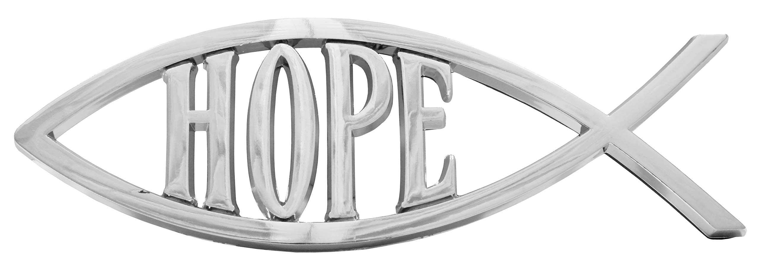 Swanson Christian Auto Decal-3D Hope/Fish-Large (Silver) (Pack of 1)