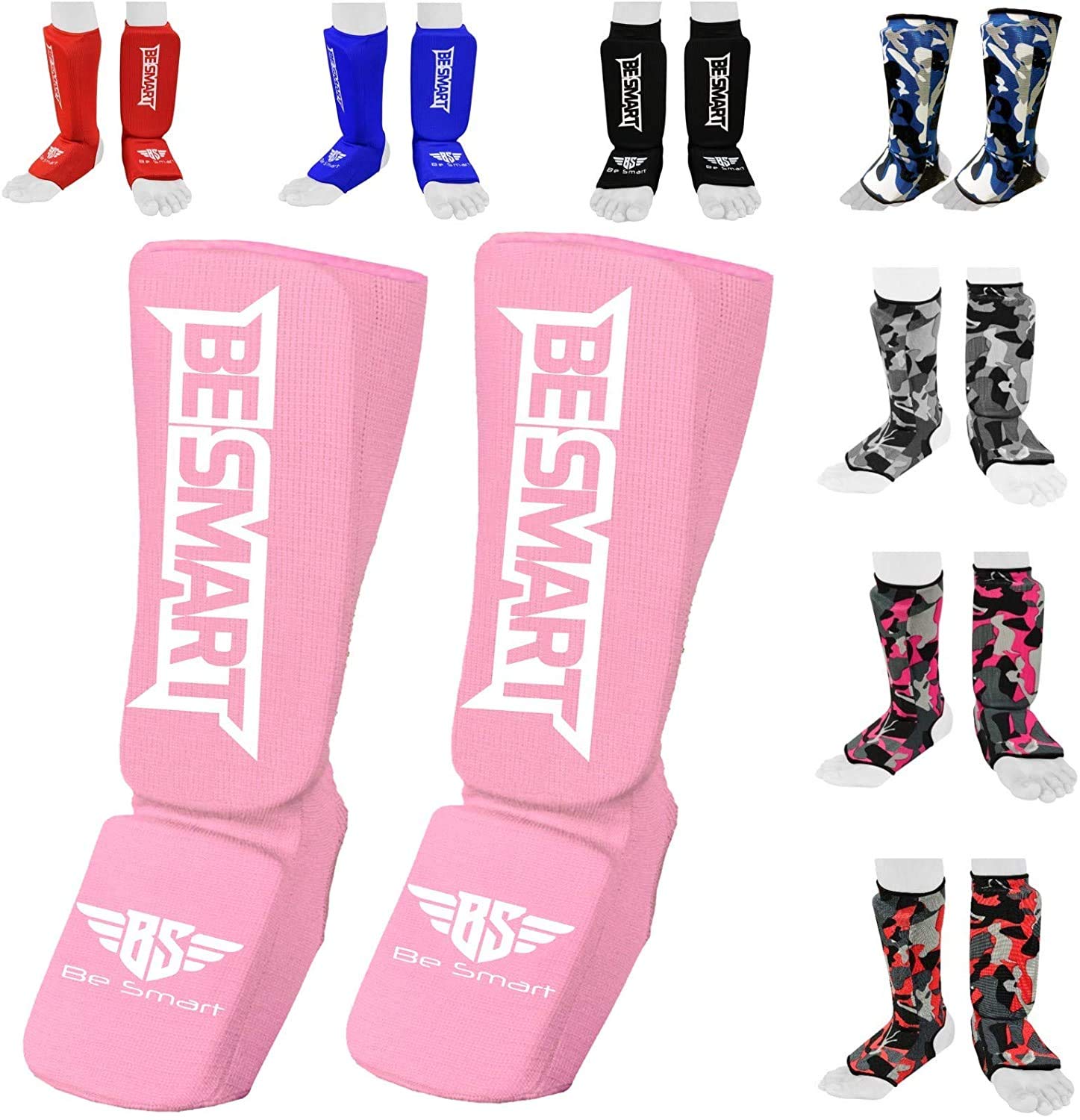 BS Kids Shin Instep Pads MMA Leg Foot Guard Muay Thai Kick Boxing Guard Protector X