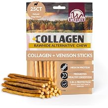 Wild Eats Venison Collagen Sticks for Dogs 25 Pack, Bully Stick Alternative
