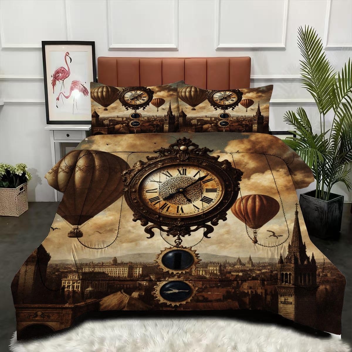 Wkładka kołdra King Size Wave Moon, alternatywna kołdra z podwójnym łóżkiem, ultramiękka pluszowa oddychająca kołdra 3 szt. 90 cali x 86 cali (230 x 220 cm) + 2 poszewki na poduszki 19 cali x