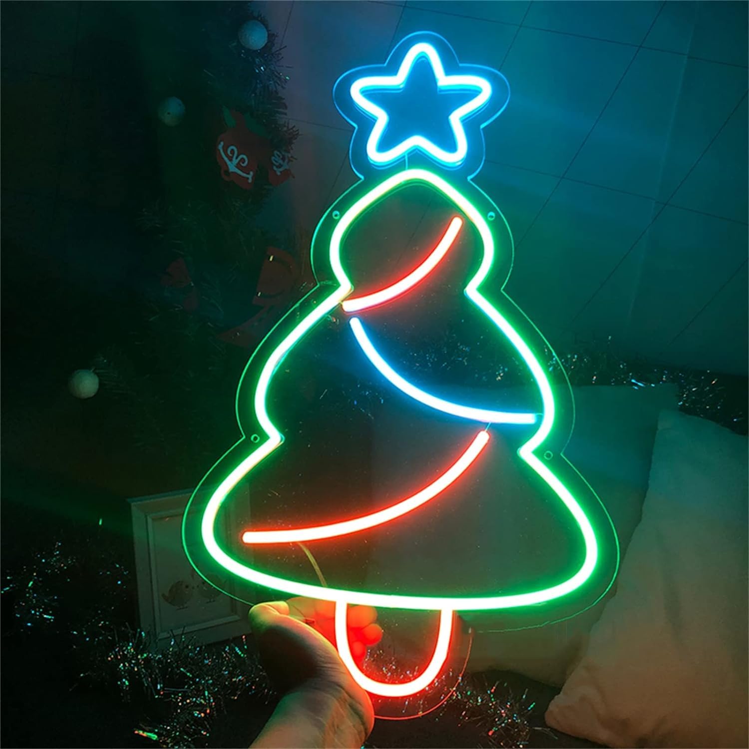 Amazon.co.jp: OAKYE LEDネオンライトサイン クリスマスツリーネオン