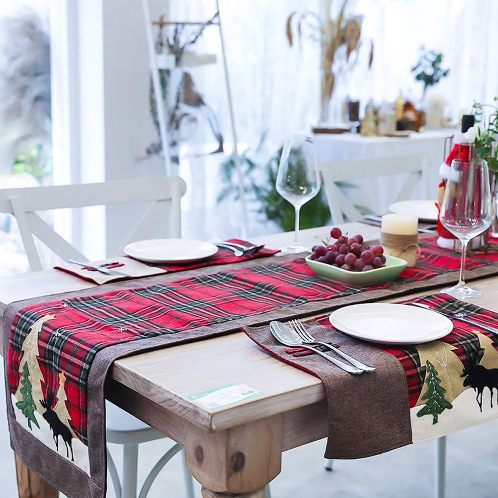 Flash Deals - 60% OFF OREMILA Cotton & Burlap Buffalo Check Table Runner, Double Layer Plaid Table Runner for Thanksgiving, Christmas Table Decoration, Family Dinners or Gatherings, Red & Brown, 14 x 70 Inch Lowest Price OREMILA Cotton & Burlap Buffalo Check Table Runner, Double Layer Plaid Table Runner for Thanksgiving, Christmas Table Decoration, Family Dinners or Gatherings, Red & Brown, 14 x 70 Inch