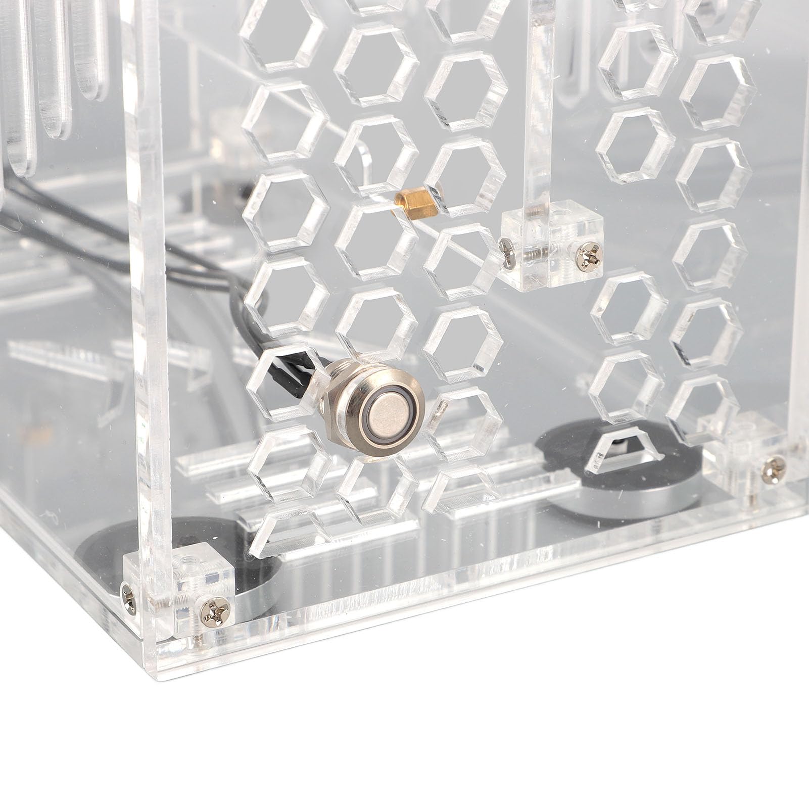 Demeras Miniaturowa Obudowa Komputera ITX Przenośna Akrylowa Obudowa Komputera dla Majsterkowiczów 23x20,5x12cm Przezroczysty Przepływ Powietrza 360 Stopni (Jasne)