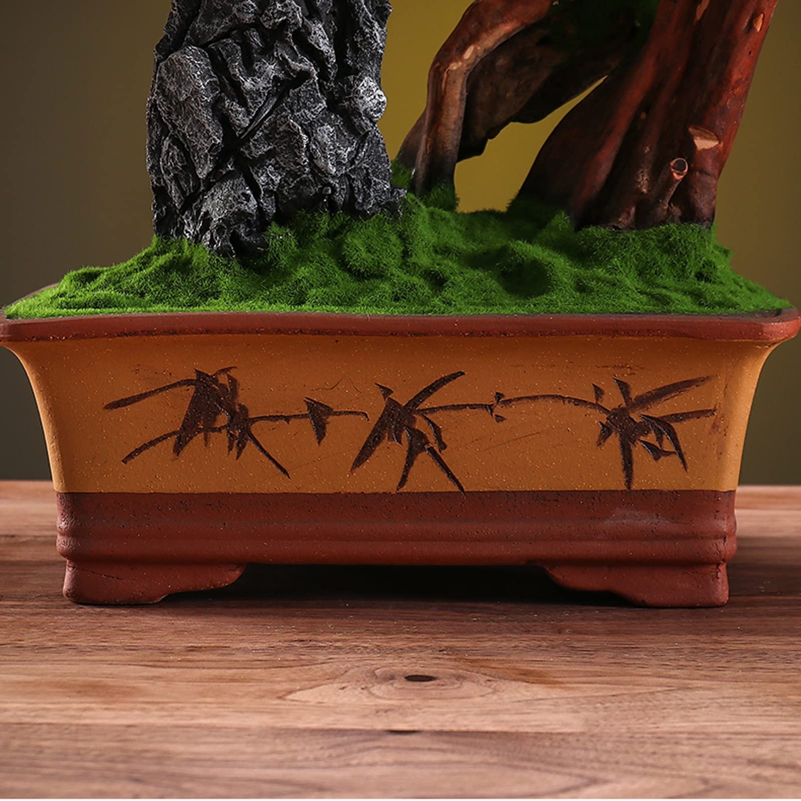 Amazon.com: Artificial Bonsai Tree Artificial Bonsai Tree Feng Shui Fake  Bonsai Artificial Cedar Tree Ceramics Pot, Fake Micro-scape Landscaping  Stone, Houseplant for Home Decor Artificial Trees Plants ( Color : Home &
