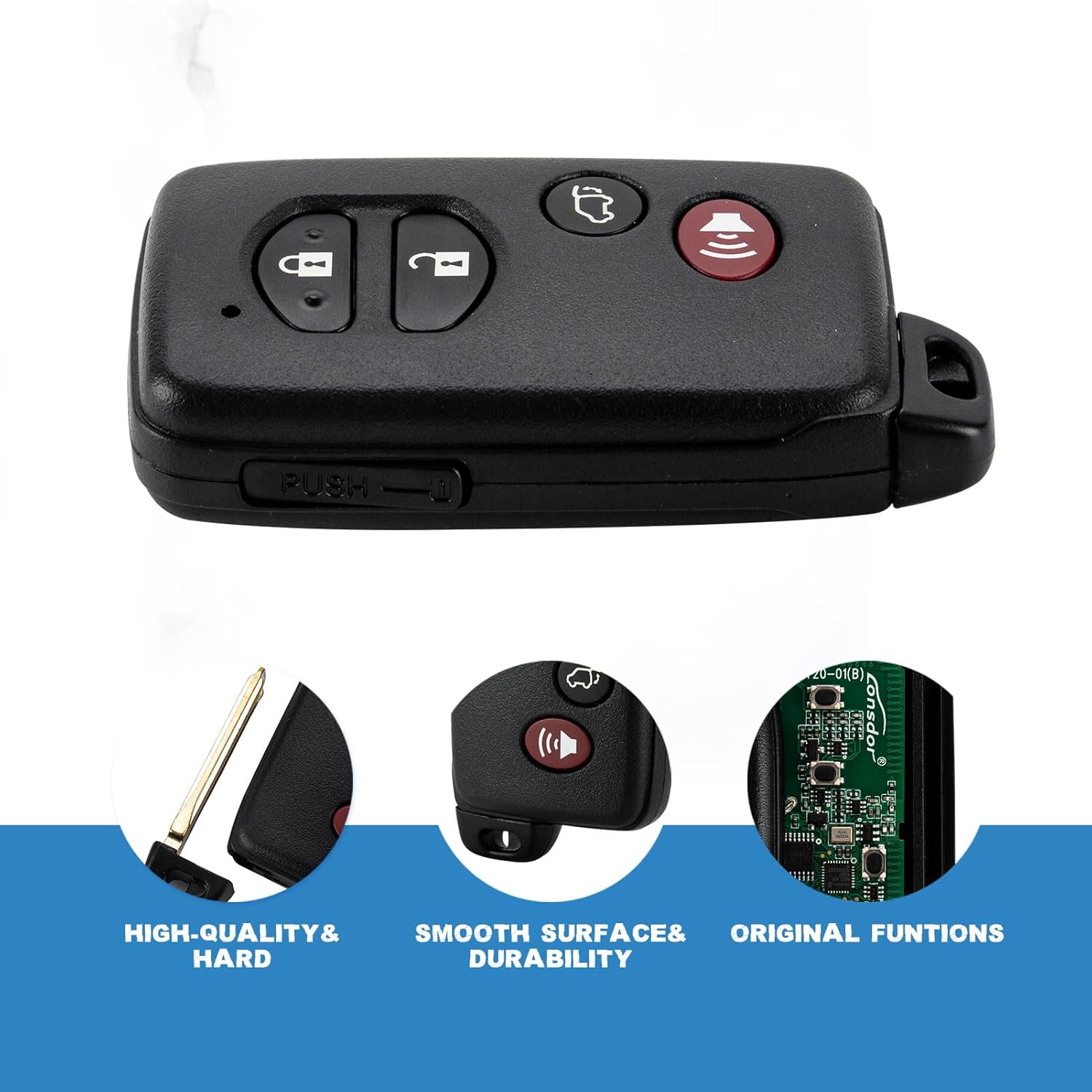 Smart Remote Key Fob Replacement for 2008-2014 Toyota Highlander Keyless Entry HYQ14AAB/271451-0140 Board (Pair)