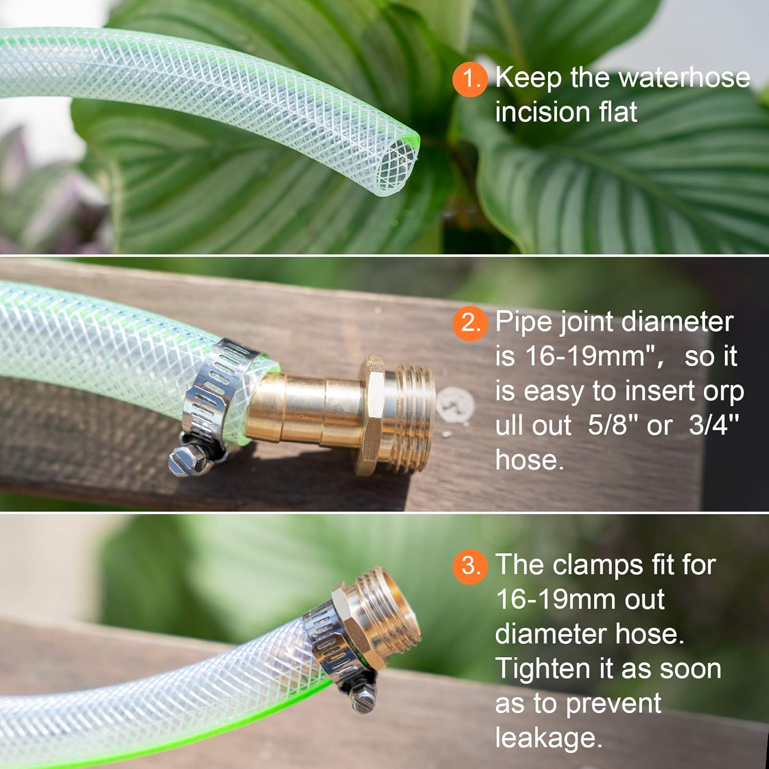 SADLDWBB Hose Repair Kit Hose Connectors with Clamps, Garden Hose Repair Kit Male and Female, Aluminum Garden Hose Connector Garden Hose Fittings for 3/4" or 5/8" Water Hose End Mender 3 Set : Patio, Lawn & Garden