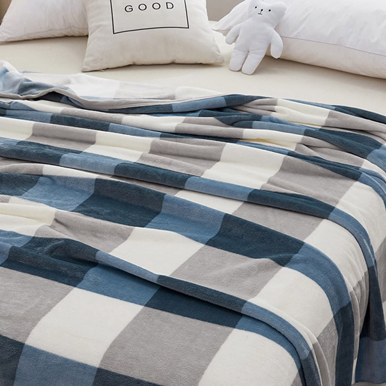 Coperta ultra morbida in pile di corallo verde, 127 x 203 cm