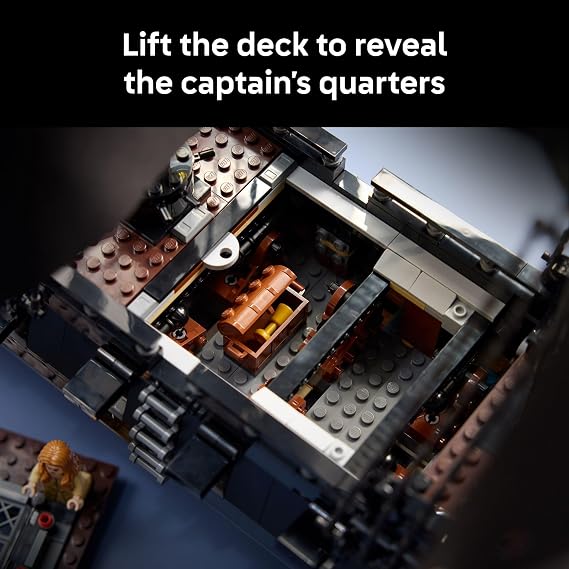 LEGO Icons Captain Jack Sparrows Pirate Ship Building Set for Adults, Ages 18+ Room Decor for Office, Bedroom or Shelf - Collectible Black Pearl Ship for Pirates of The Caribbean Fans - 10365