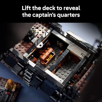 LEGO Icons Captain Jack Sparrows Pirate Ship Building Set for Adults, Ages 18+ Room Decor for Office, Bedroom or Shelf - Collectible Black Pearl Ship for Pirates of The Caribbean Fans - 10365