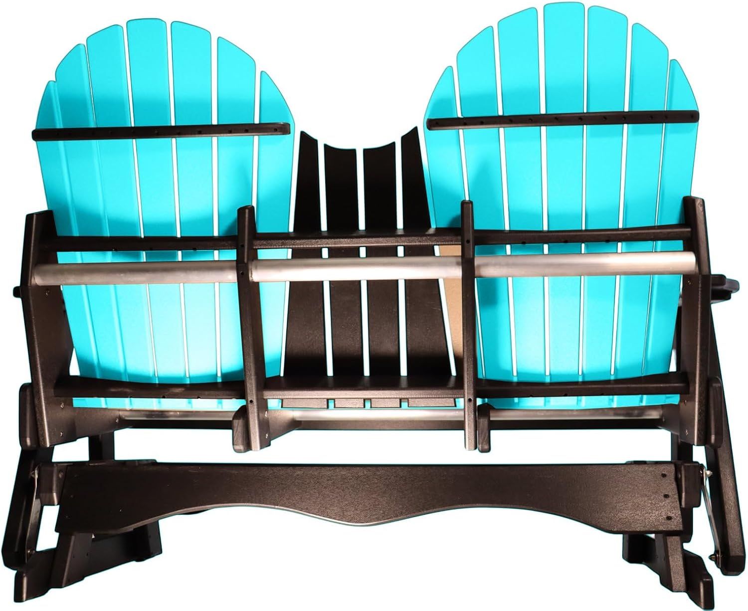 5FT Aruba Adirondack Glider Bench, Amish-Made All-Weather Poly Lumber Outdoor Glider, Stainless Steel Hardware, Made in USA Smooth, Silent Comfort