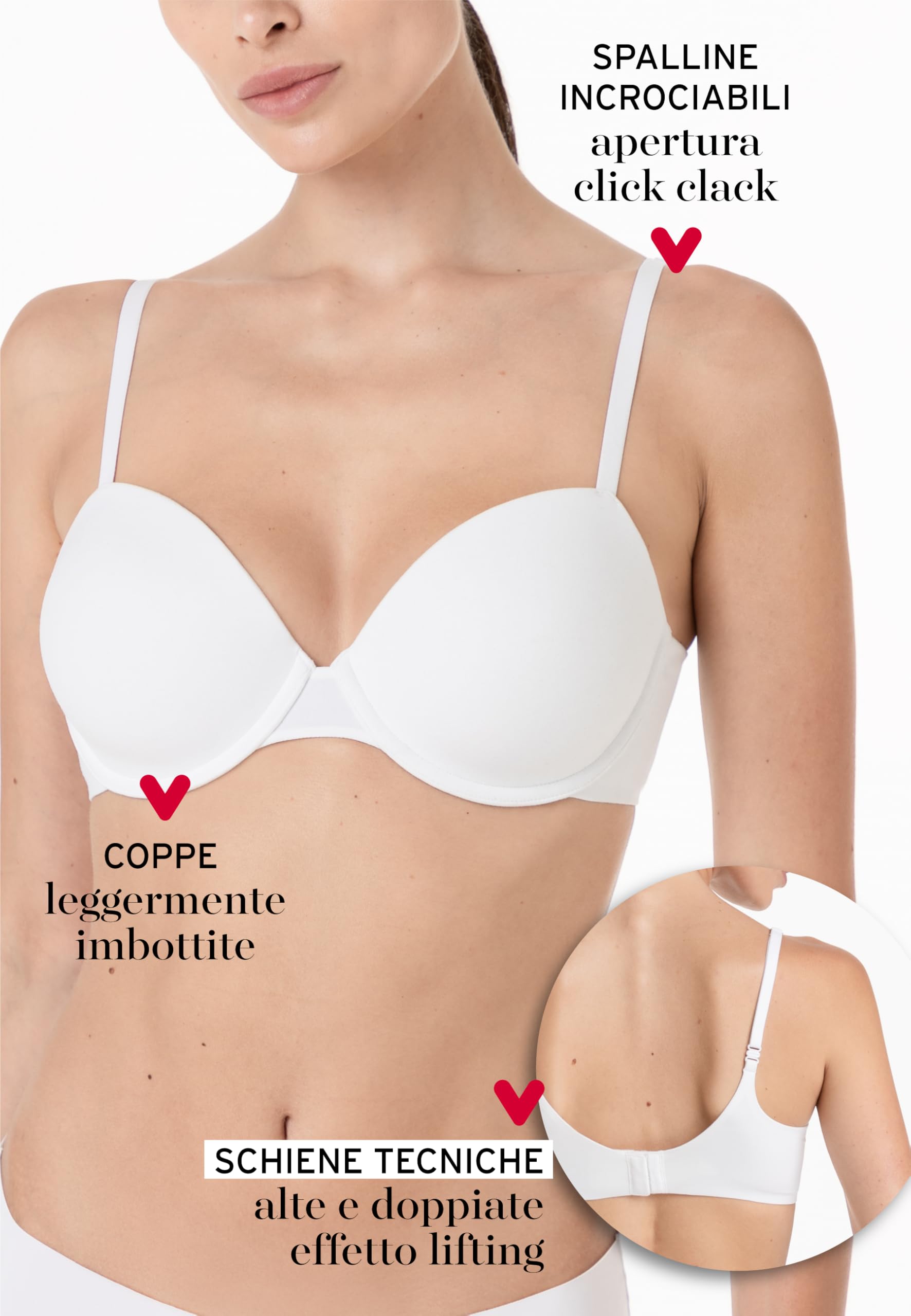 Lovable Reggiseno Imbottito con Ferretto in Microfibra | Effetto Lifting e Invisibilità | Comfort e Sostegno | Intimo Invisible Essence Donna