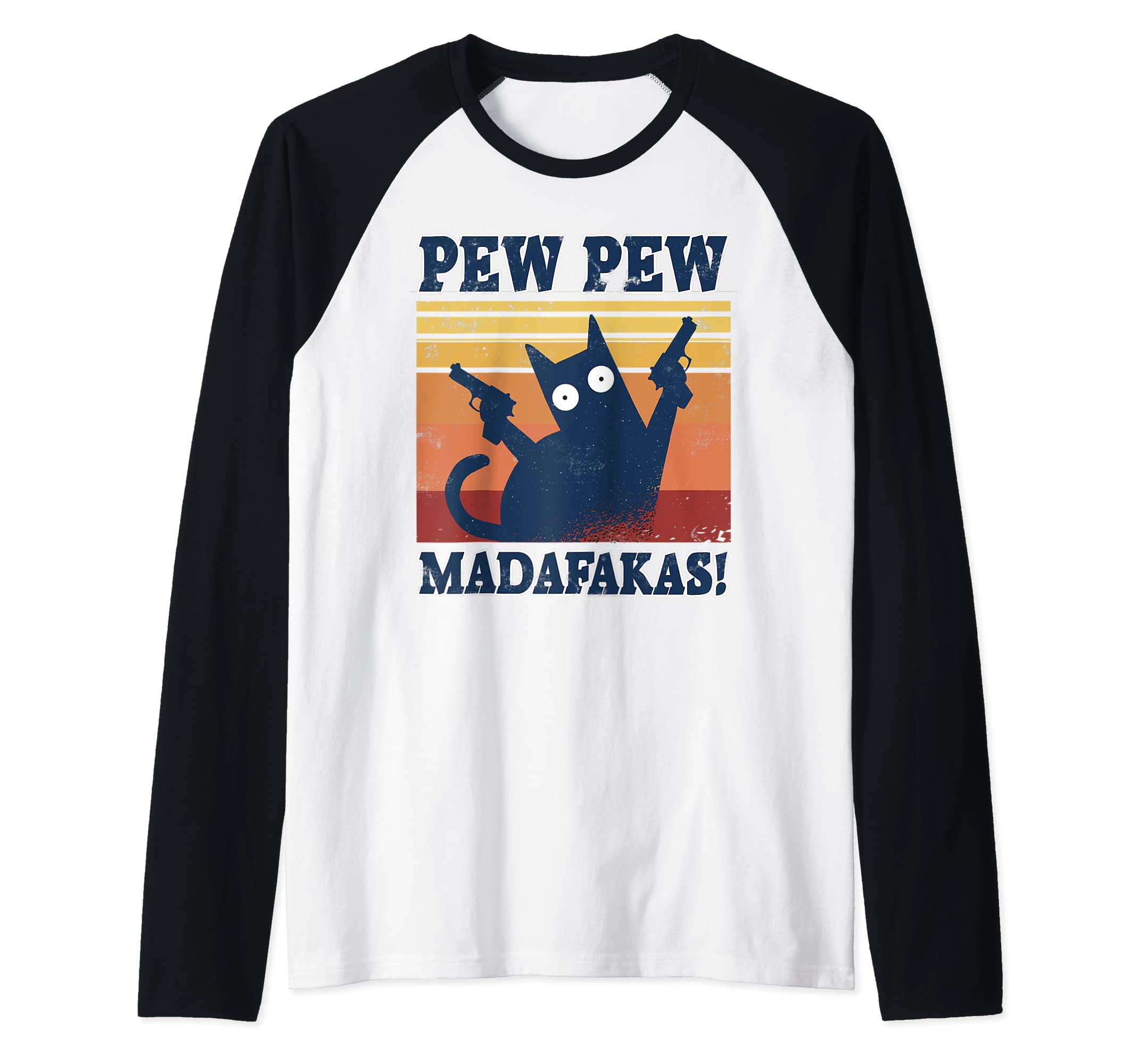 Pew Madafakas Tee Cats Tops Summer Pyjamas PewPew Cat Raglan Baseball Tee