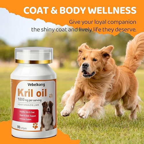 Miniatura 5 de Aceite de krill Omega 3 para perros  Alivio de alergias  Salud de las articulaciones  Alivio de picazón  Suplemento para la piel y el pelaje  90