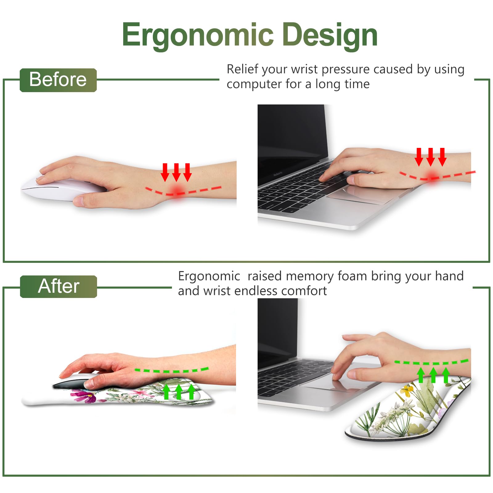 ArtSo Memory Foam Wrist Rest - Pain Relief Typing -4