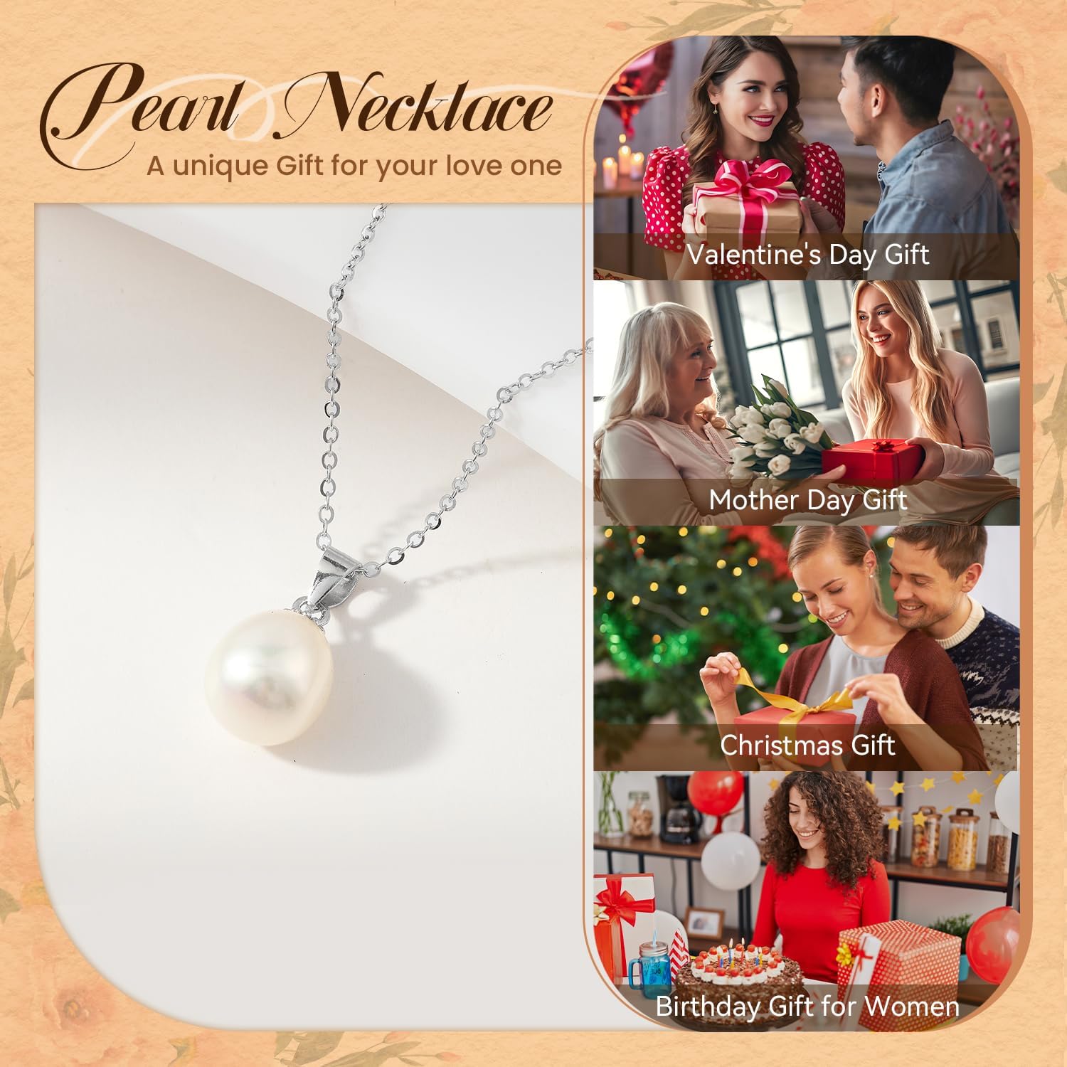 Freshwater Pearl Choker Necklace for Women 925 Sterling Sliver Gold Sliver Dainty Necklace for Women Beaded Lariat Drop Necklace for Mother Vintage Women Jewelry Gift for Christmas Mother Day Birthday