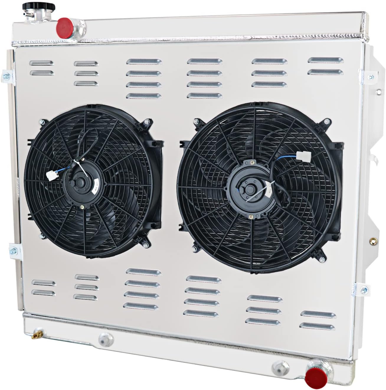 FIZZCOOLING 3-Row Aluminum Radiator with Shroud and Dual Fans for 2001–2007 Toyota Sequoia 4.7L