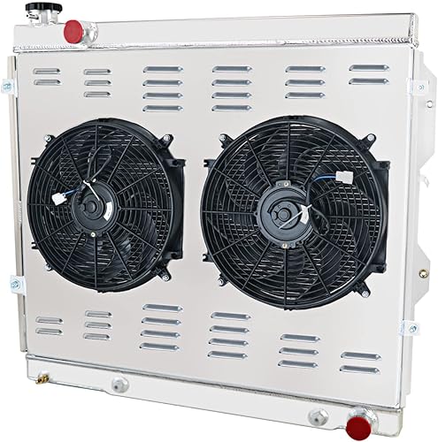 Radiador de aluminio de 3 filas compatible con Toyota Sequoia 2001-2007 2000-2006 Toyota Tundra 4.7L V8, todo el radiador de aluminio + cubierta del