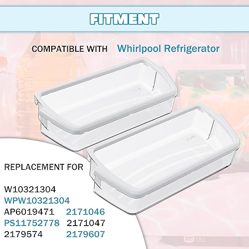 Miniatura 2 de Kojem W10321304 WPW10321304 - Estante de repuesto para puerta de refrigerador, compatible con Whirlpool Refrigerador Reemplazo para AP6019471