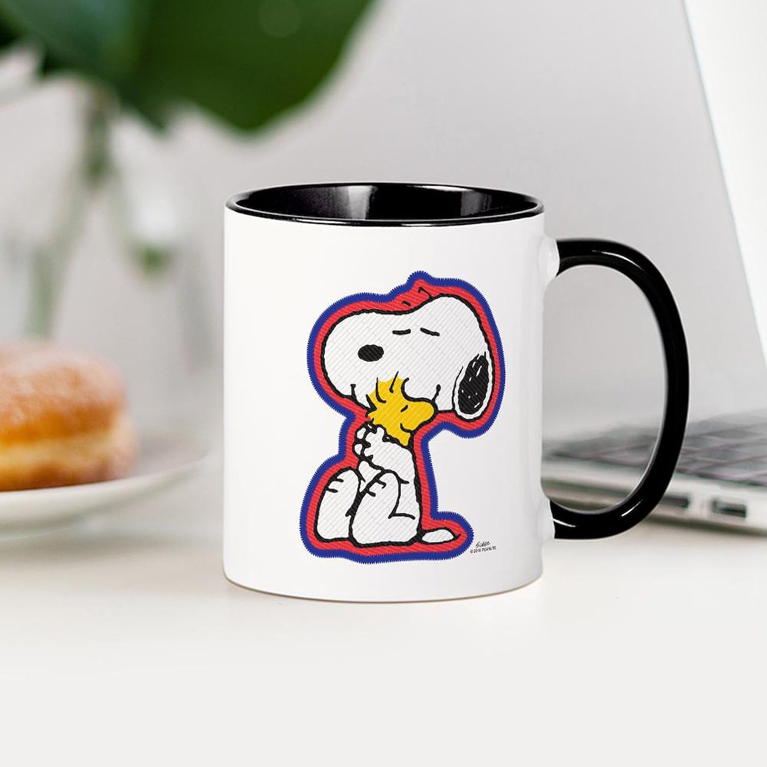 CafePress Peanuts Flair Snoopy And Woodstock Mugs 11 oz (325 ml) Ceramic Coffee Mug
