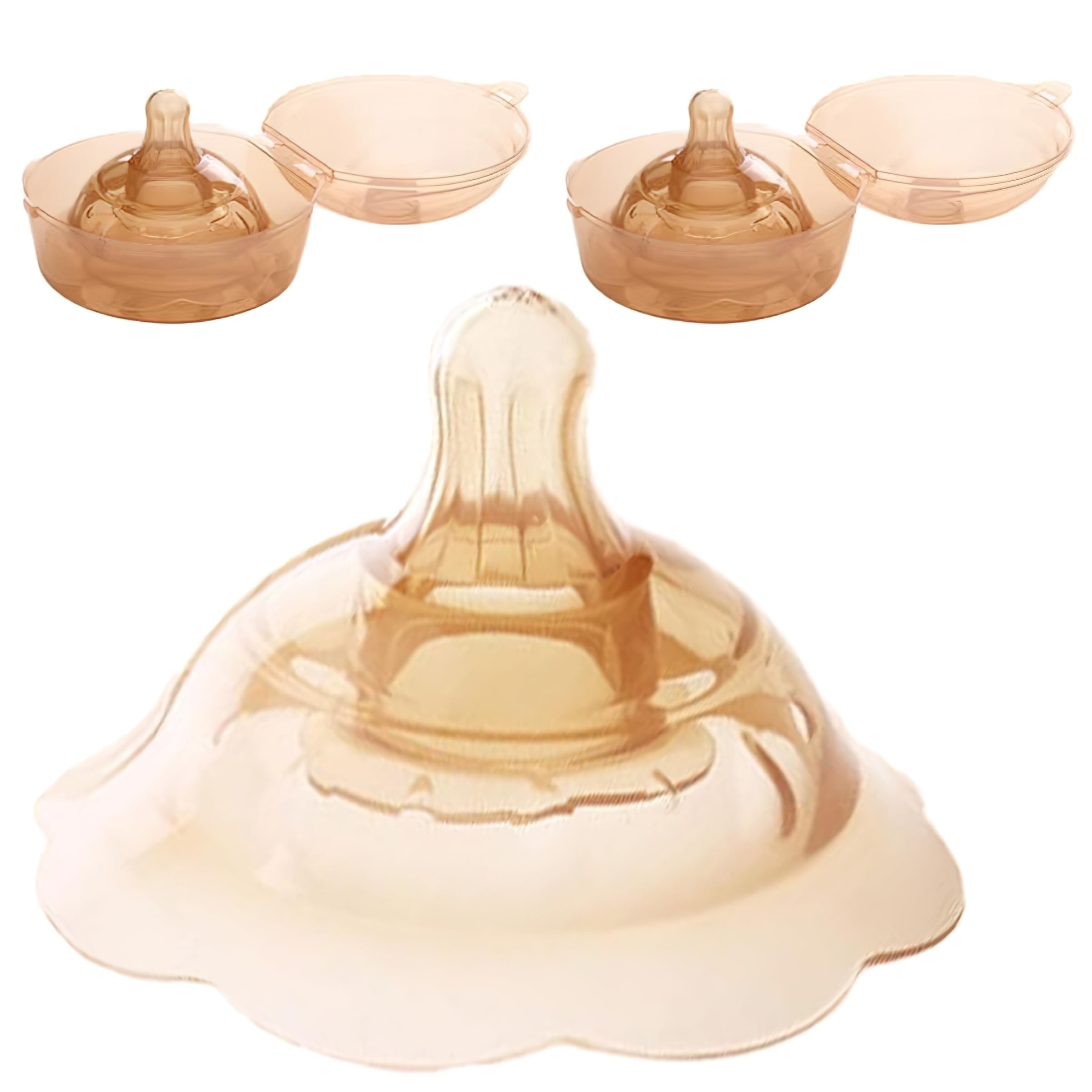 Nipple Shield for Breast Feeding Newborn, Silicone Breast Shield Nursing Cap for Breastfeeding Babies and Moms Breast Shield(2Pcs(Orange)