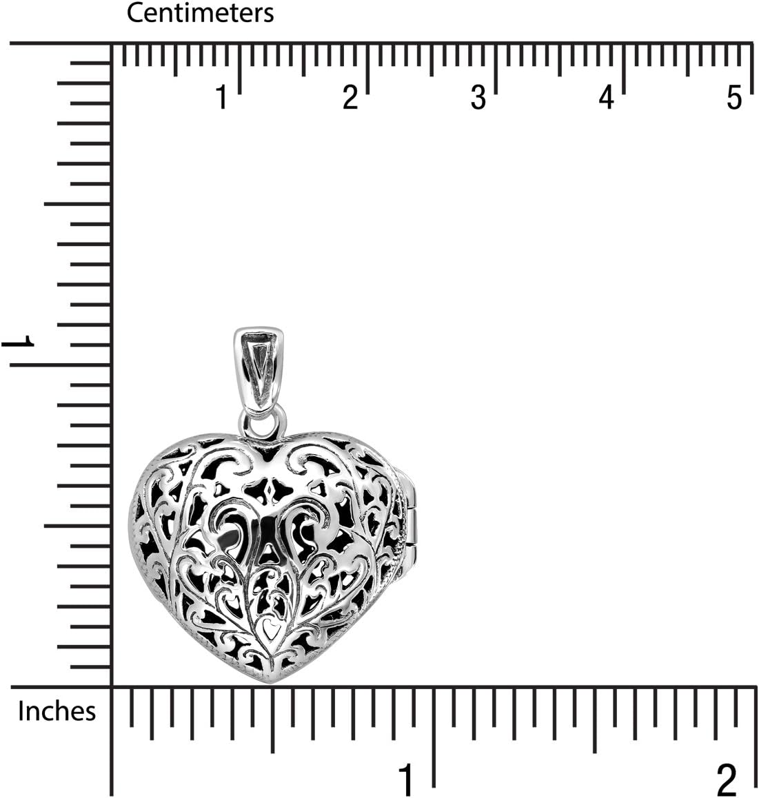WithLoveSilver Sterling Silver 925 Vintage Style Cut Out Heart Love Locket Pendant - Image 6