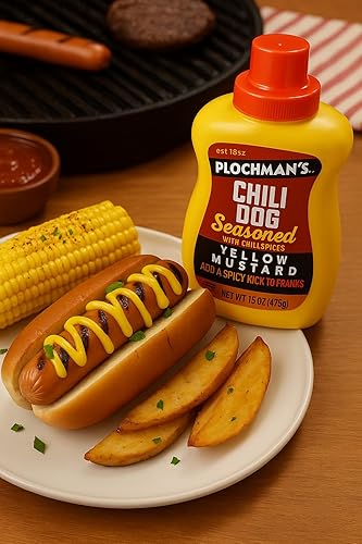 Miniatura 6 de Plochman, Mostaza Chili Dog, 15 onzas, perfecta para perros calientes