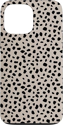 Funda para iPhone 13 Pro Max con estampado de animales dálmatas, color negro y marrón