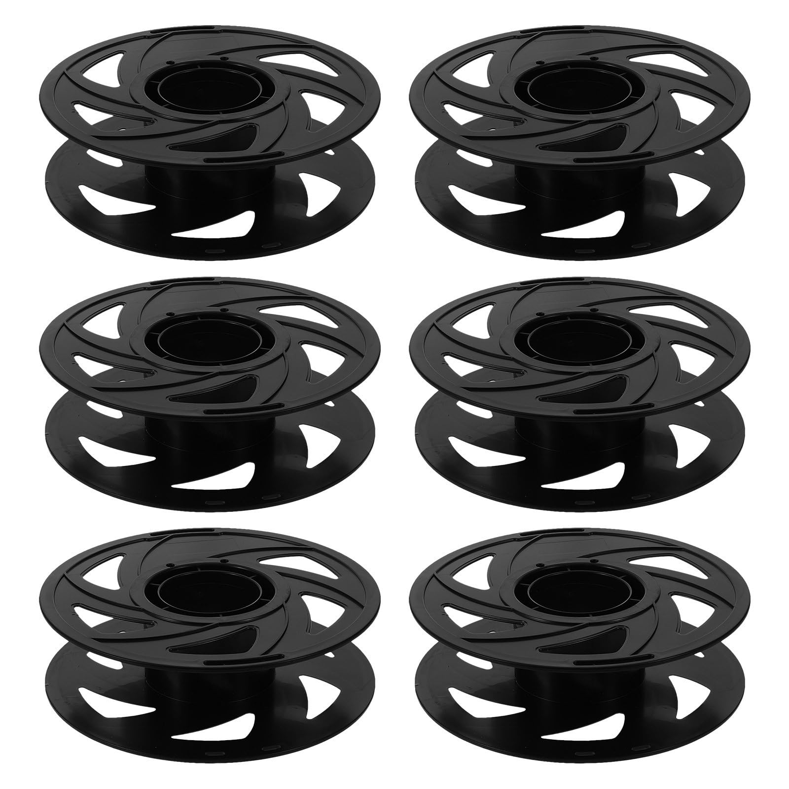OUNONA Carrete de Filamento Vacío Reutilizable de Plástico Abs, 6 Unidades, Diseño Hueco y Ventilado Compatible Pla y Petg para Almacenamiento y Bobinado Ordenado en Impresoras 3d