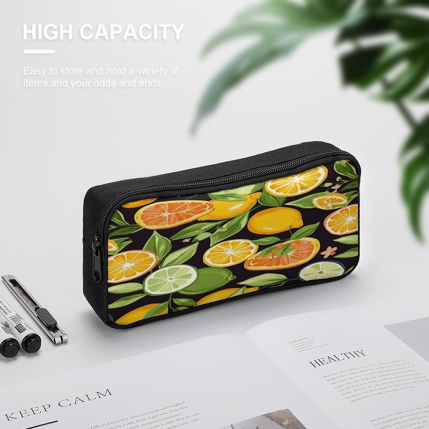 Citrus Fruit Pattern Makeup Bag Toiletry Bag Cosmetic Bag image 3