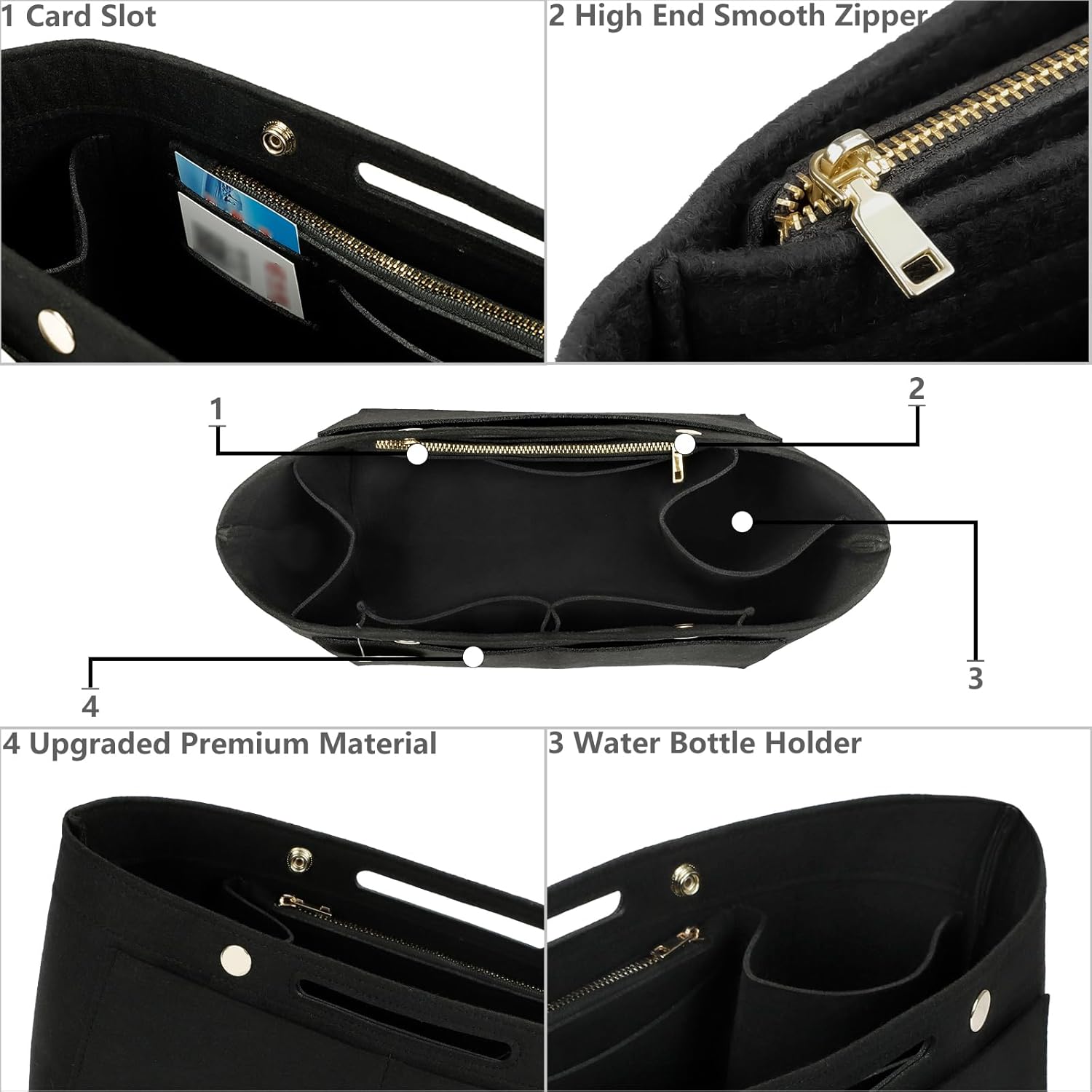 Purse Organizer Insert For Handbags, Felt Tote Bag Organizer Insert, Handbag Organizer, Compatible with Neverful Speedy and More, 6 Size - Image 6