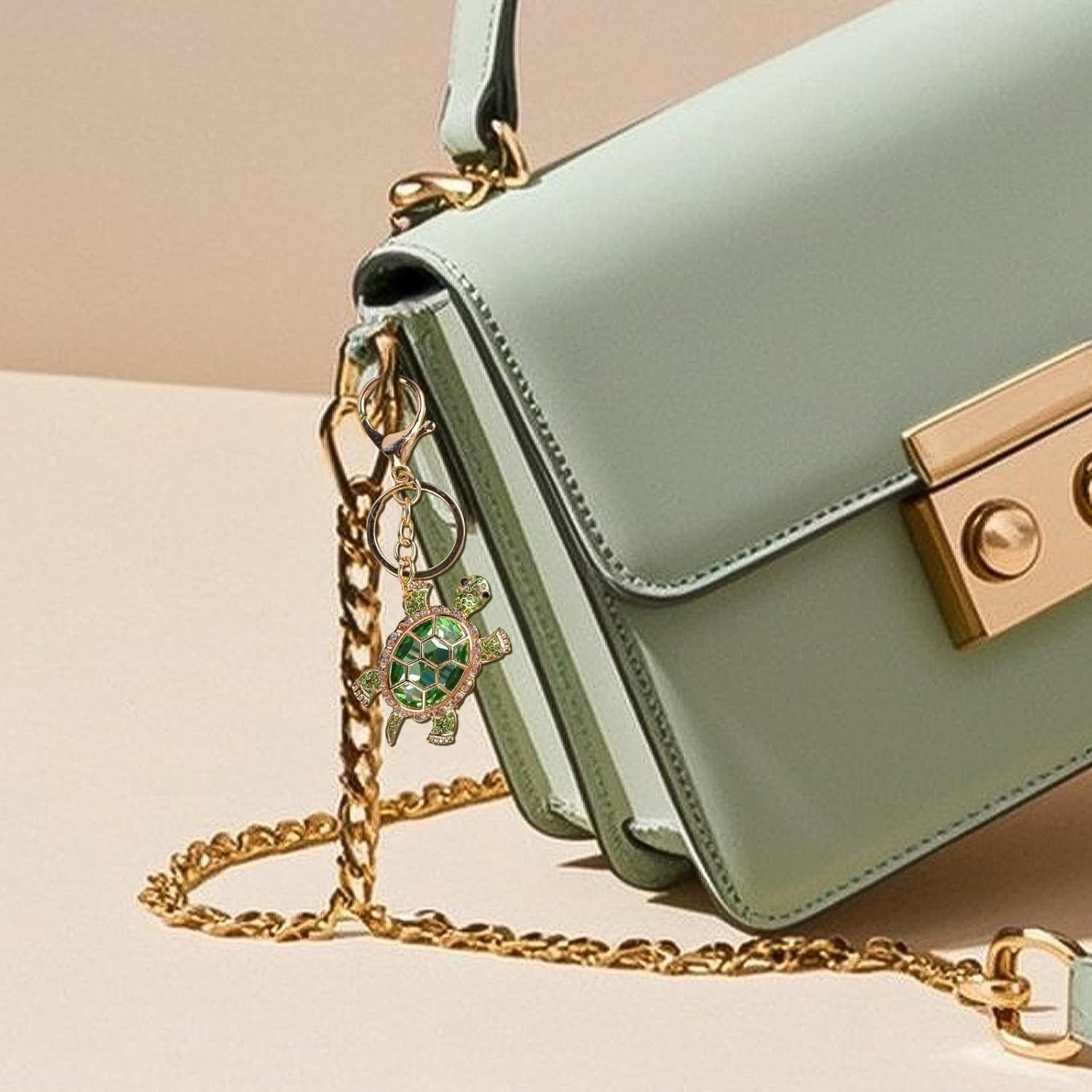 Turtle Keychain Purse Bag Charms for Handbags Cute Keychains for Car Keys Heart Accessories Lucky Gifts for Women - Image 3