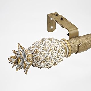 12 Half Curtain Rod Ideas for Simple Stylish Window Framing 28 1-1/8 Inch Diameter Weathered Oak Curtain Rods with Pineapple Finial, 72...