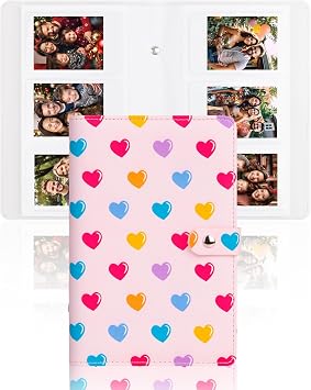 Veicevol 156 Pockets Mini Photo Book for 2x3 inch Instax Films, Pink | PU Leather Cover, Portable Album, Mini Photo Album for Fujifilm Instax Mini Camera, Polaroid Camera, Wedding Keepsake