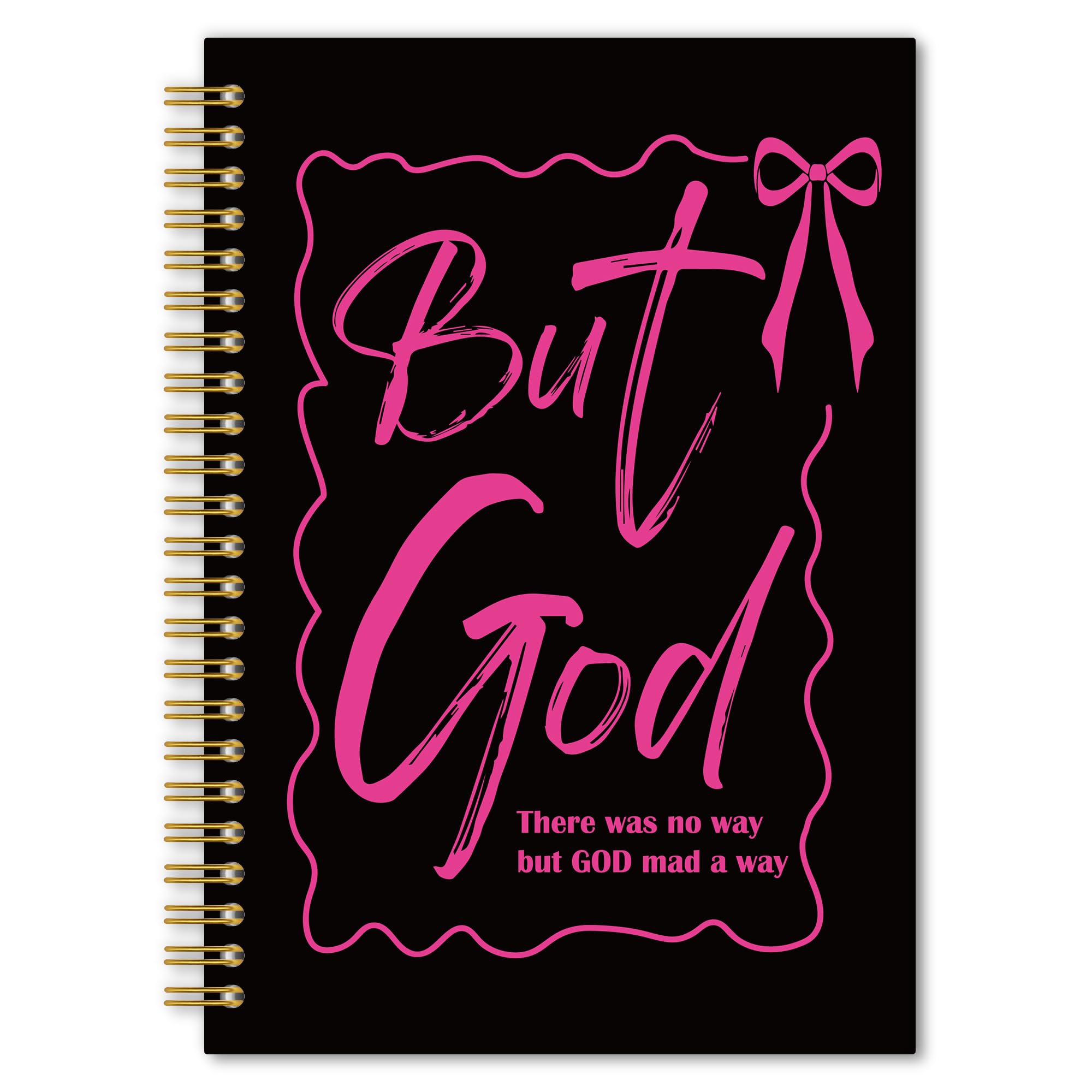 Carnet de notes chrétien Grace Yonks en A5 reliure spirale rose et noir - 6