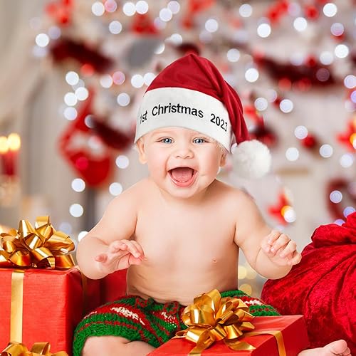 Miniatura 5 de Eurzom Sombrero de Papá Noel para la primera Navidad, para bebé, invierno, para bebé, para recién nacido