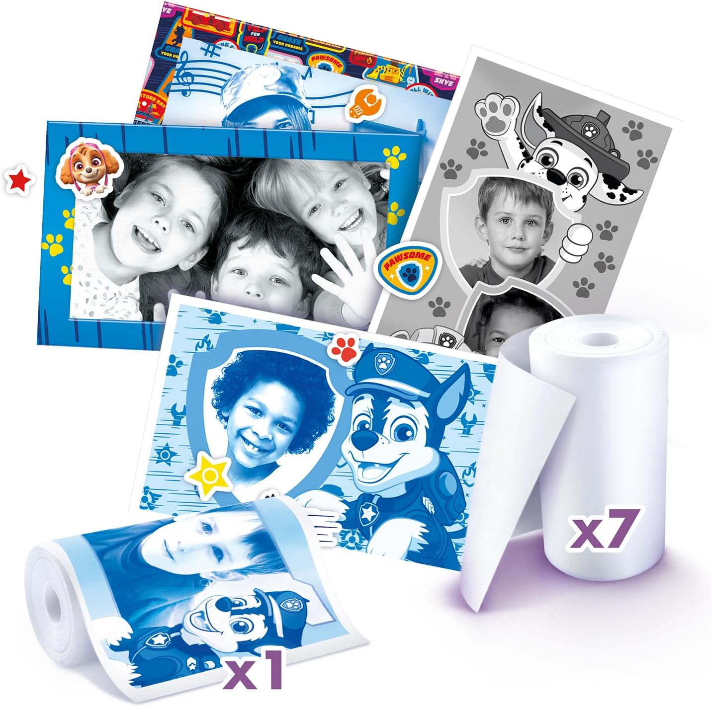 Canal Toys Refill for My First PAW Patrol Instant Camera - 8 Rolls of Paper, 2 Sheets of Stickers and 10 Self-Adhesive Frames - PPC 038, Multi-Coloured