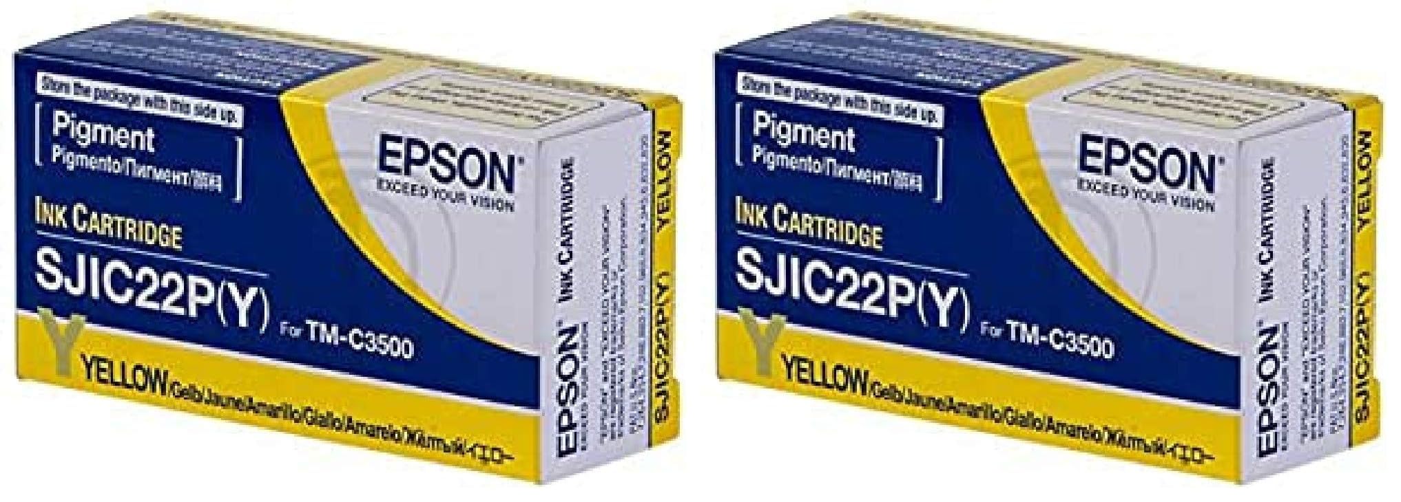 Epson SJIC22P Cartuccia d'Inchiostro Originale, Colore Giallo (Confezione da 2)