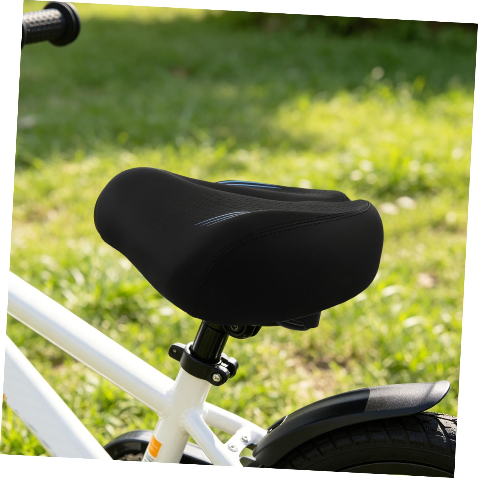 NUOBESTY Sella Bici senza Naso Extra Larga Seduta Imbottita | Ventilazione Cava Divisa, Base Allargata e Cuscino Spesso, Plastica Pu Metallo per Bici Cruiser e Mountain