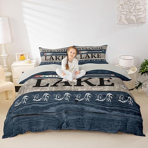 Miniatura 39 de Erosebridal Funda de edredón de ancla náutica, juego de ropa de cama con brújula oceánica, tamaño individual para niños, adolescentes, adultos,