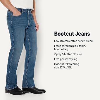 Amazon Essentials Men's Low Stretch Slim-Fit Bootcut Jeans