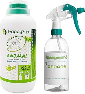 Happyzym Enzymreiniger Geruchsentferner und Fleckenentferner gegen Katzenurin, Hundeurin und Tiergerüche für Haushalt, Gew...