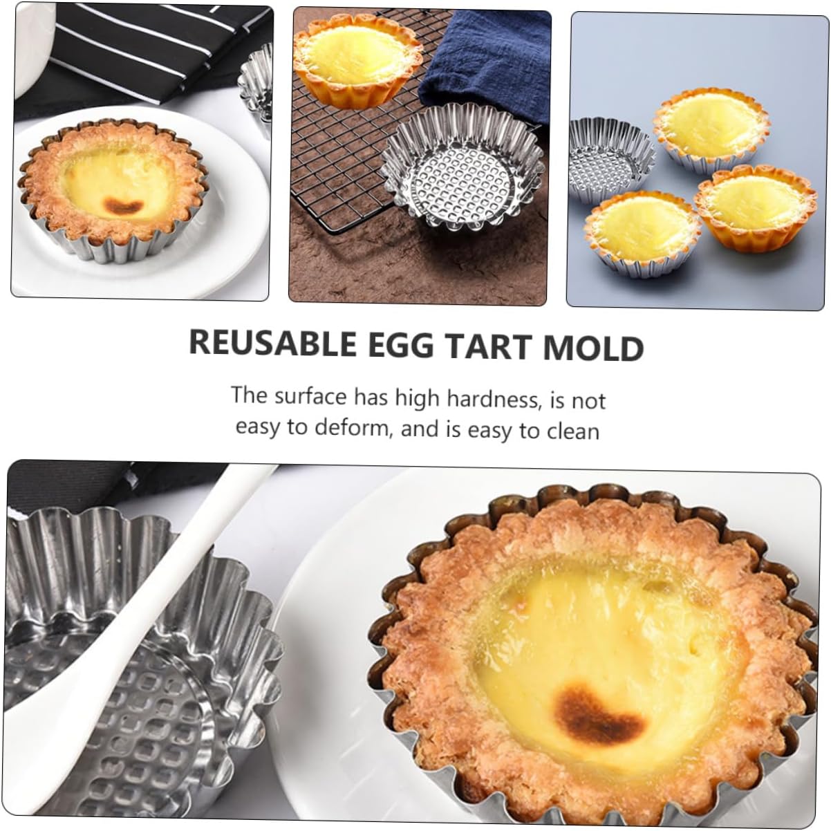 15pcs Reusable Tart Molds Stainless Steel Baking Mold Tart Kitchen Restaurant Bakery Use