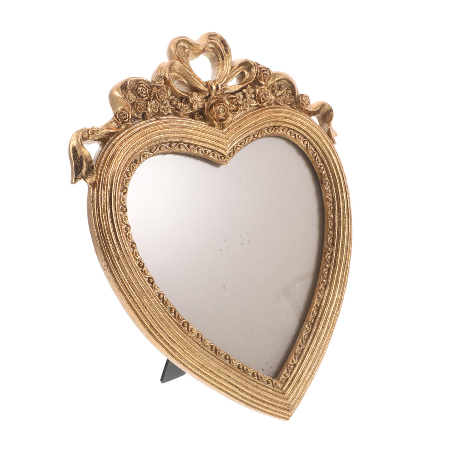 Antiker Herzförmiger Bilderrahmen Kunstharz Geprägter Vintage Rahmen Wand und Tischdeko für Hochzeit Valentinstag
