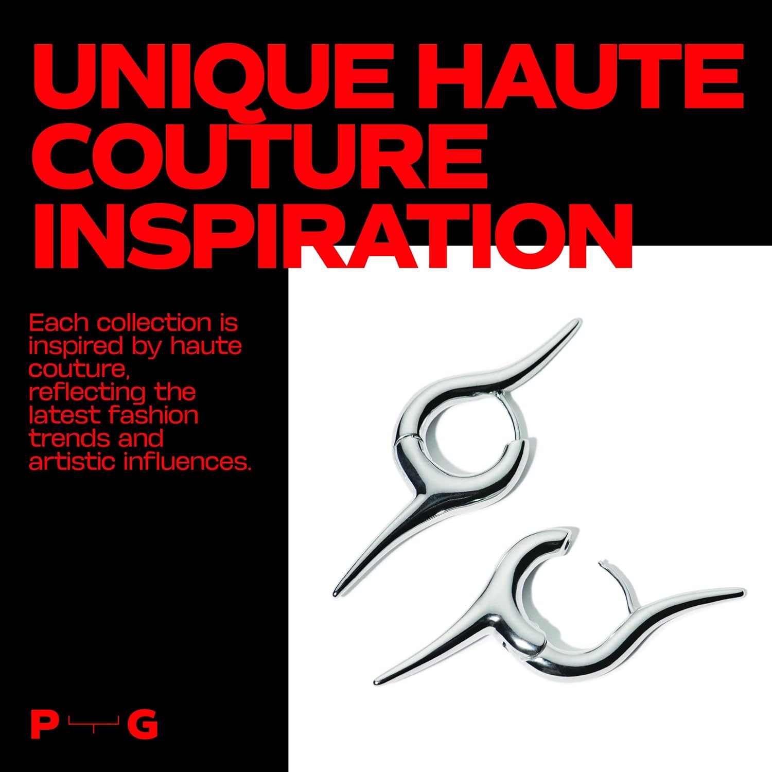 Premium Quality | 18K Platinum Plated Spike Hoop Earrings For Women | Lightweight & Comfortable | Haute Couture Aesthetics | Pump Up The Gem | US Brand | - Image 6