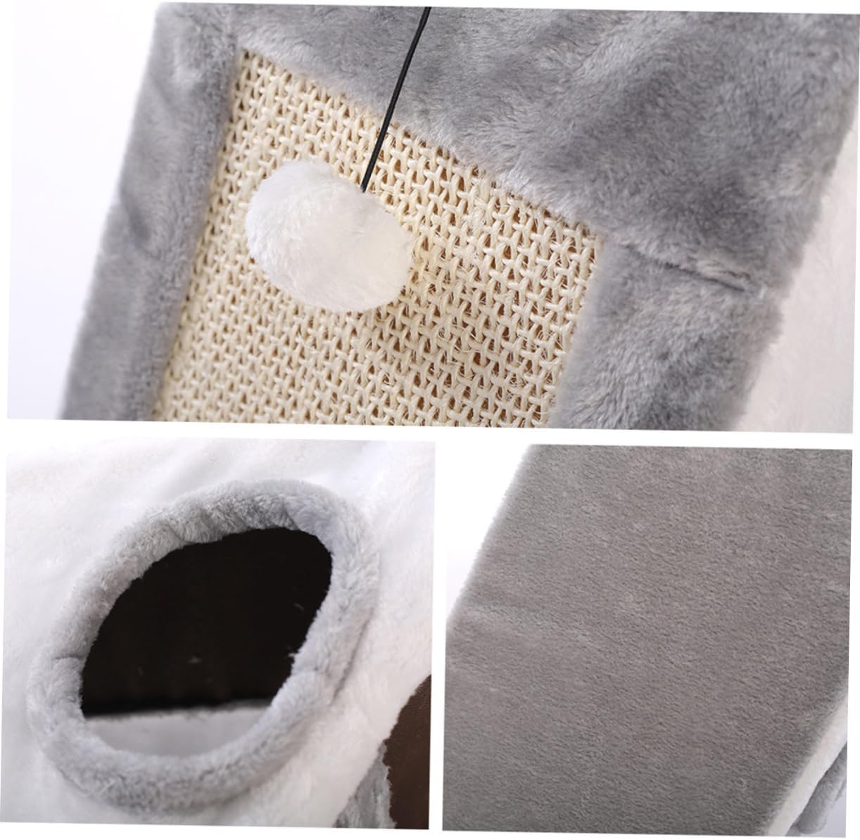 Indoor Cat Cave Bed Scratch Post Sisal Mat Multi-Function Kitten Furniture Soft Padding