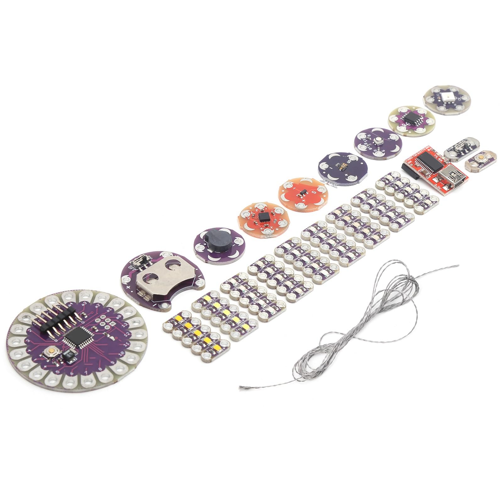 Klanata Lilypad Kit Wearable Electronic LED- und Sensor -Kit mit Temperatursensor und Kabel, elektronische Komponenten für DIY -Projekte und tragbare Tech -Enthusiasten
