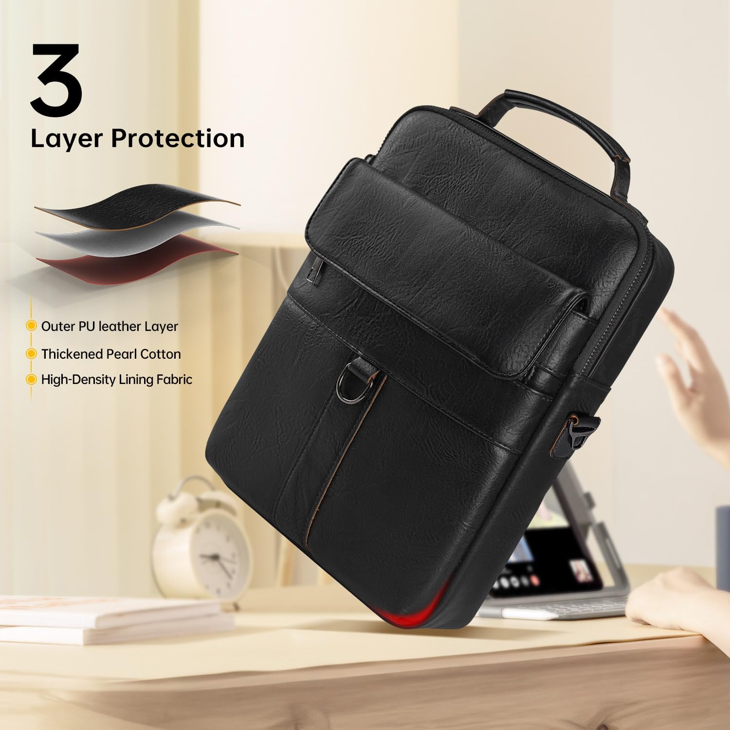 Sac à bandoulière en cuir pour iPad 11-13 pouces