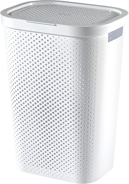 Curver Laundry Hamper, White, 60L