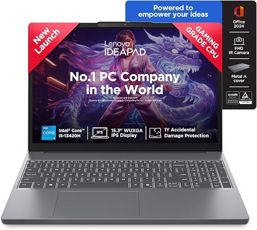 Lenovo IdeaPad Slim 3 14" (35.5cm) FHD Laptop | Intel Core i5-12450H 12th Gen | 16GB RAM | 512GB SSD | Windows 11 | MS Off...