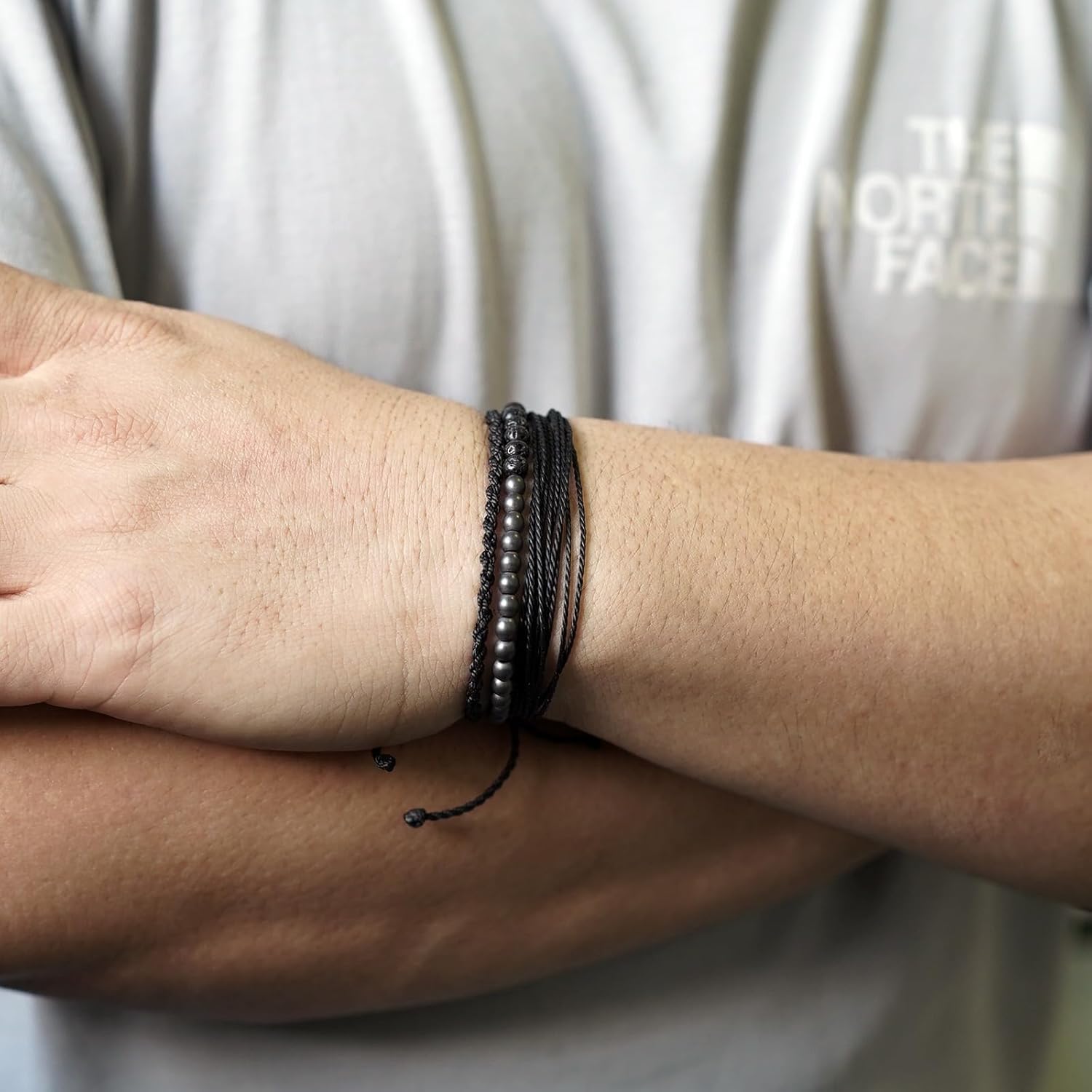 Handmade Natural Stone Beaded Healing Rope Bracelet, Waterproof, Beach Jewelry Gift for Him - Image 4